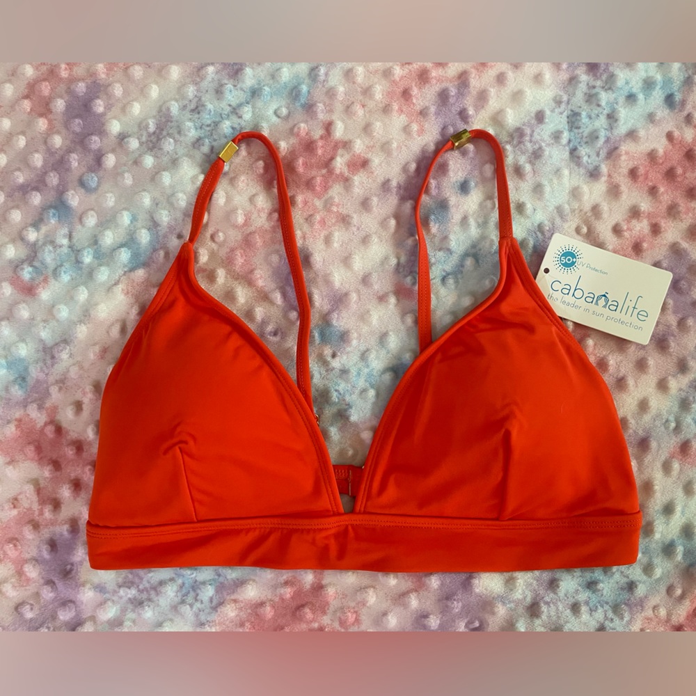 NWT Cabana Life Women’s XL Orange Bikini Top with UV Protection